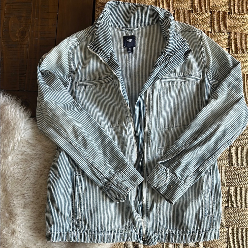 GAP Blue and White Striped Jacket